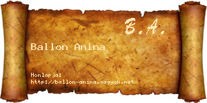 Ballon Anina névjegykártya